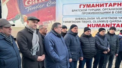 Rusiyanın Sverdlovsk vilayətindəki diasporumuz Türkiyəyə humanitar yardım kampaniyasını davam etdirir