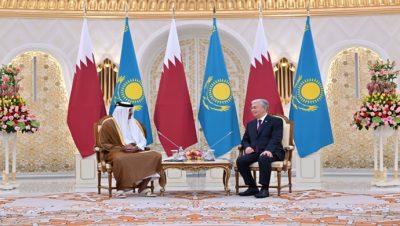Kazakistan Cumhurbaşkanı’nın Katar Emiri ile görüşmesi